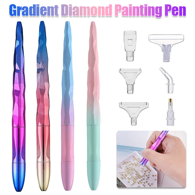 Art Craft Kit - Farbverlauf-Diamantmalerei-Stiftset mit 6 Stiftspitzen, DIY-Kunsthandwerk-Zubehör, Weihnachtsgeschenk