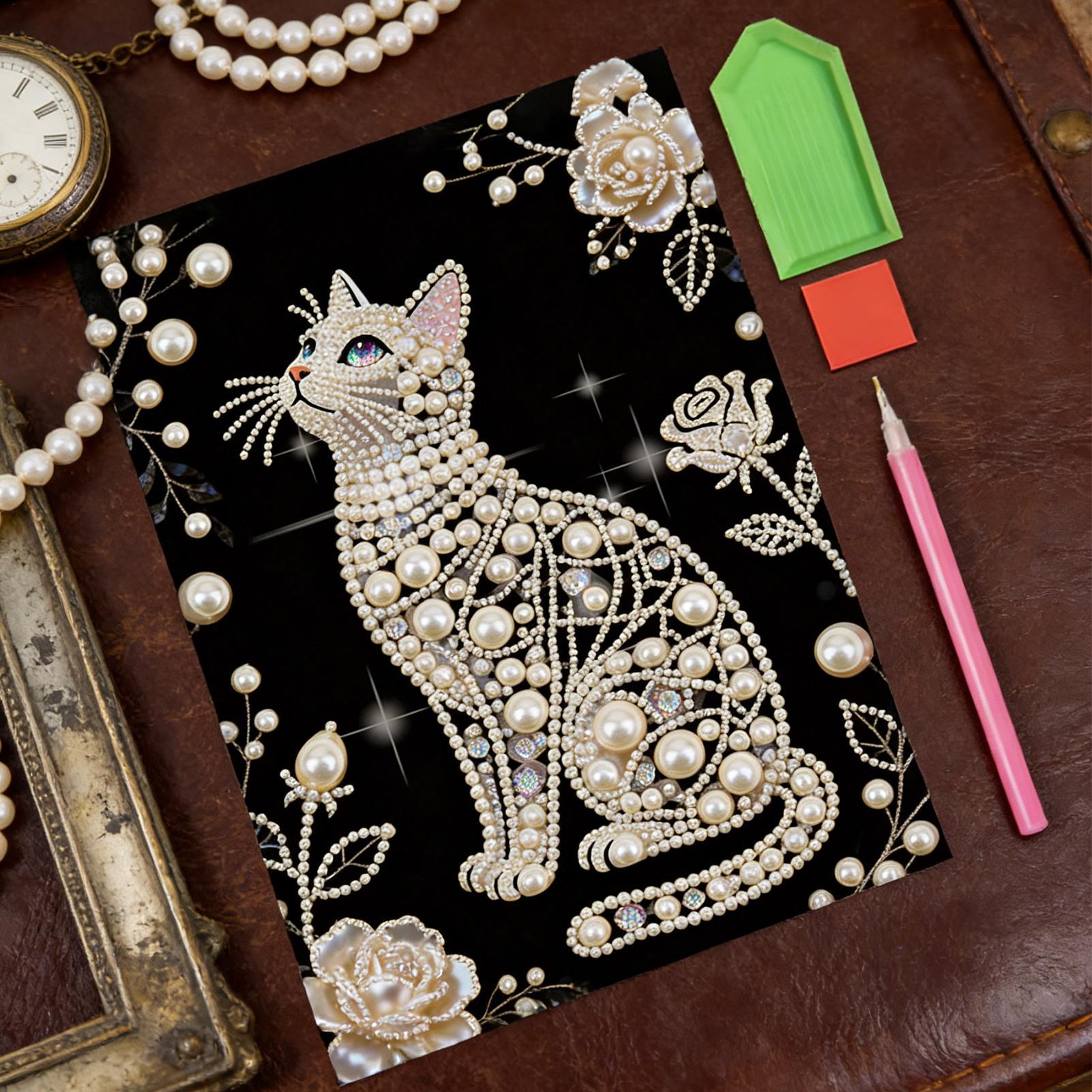 Art And Craft For Mother'S Day - Katzenform Perlen-Malset DIY Perlenbesetztes Rahmenloses Handgemachtes