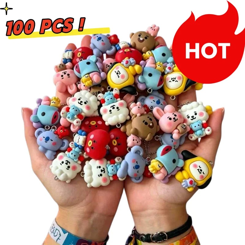 Art Craft Material - 7 Stück BT21 Harz-Cartoon-Anhänger DIY-Zubehör Bastelbedarf