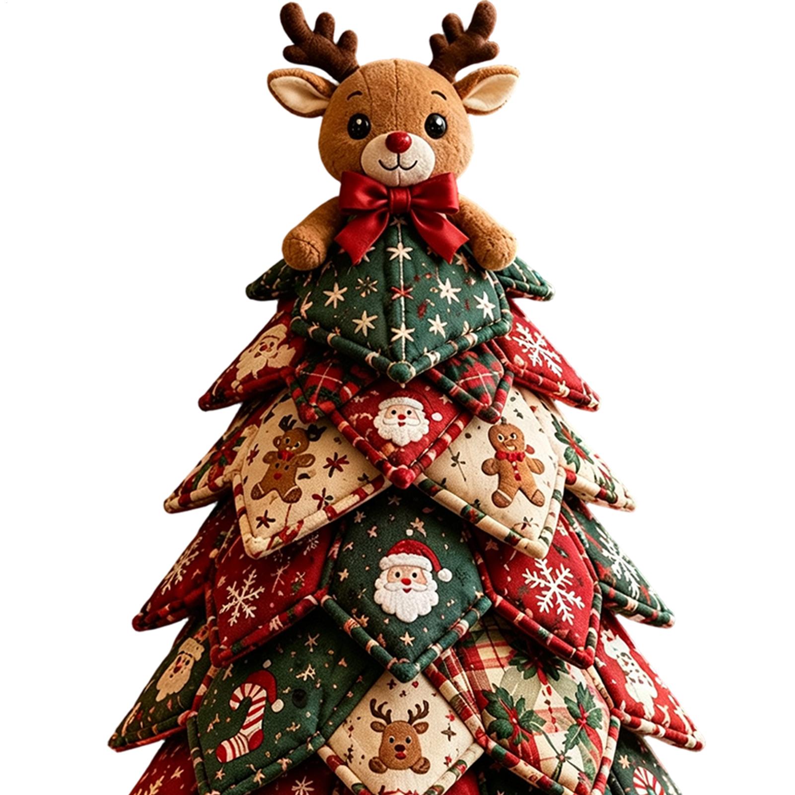 Art Craft Kit - Weihnachts-Quilt-Baum-Bausatz aus Stoff, 3D-Schicht-Handwerksset, Quilting-Set für