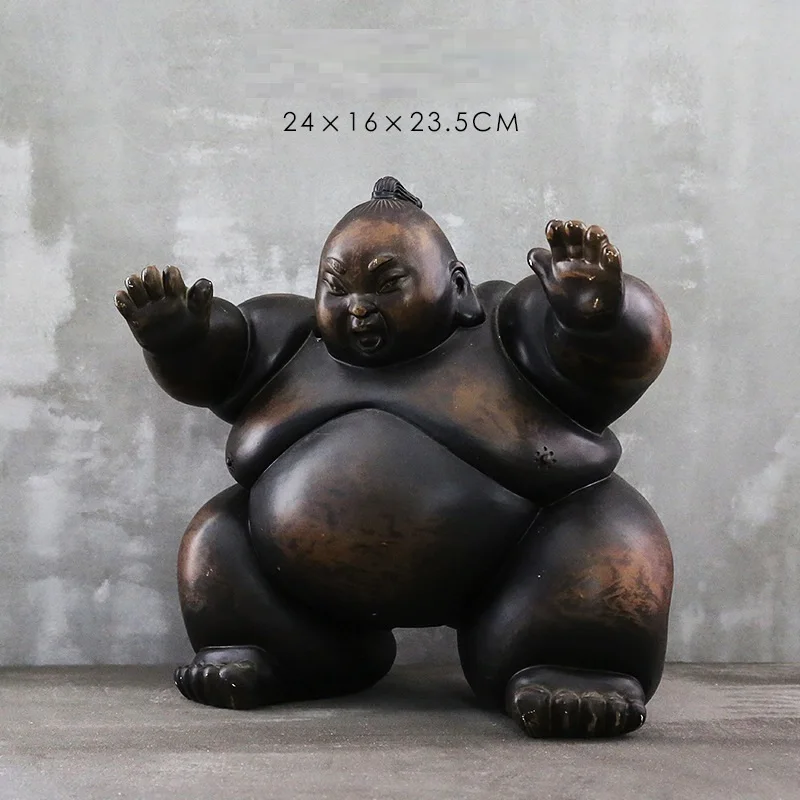 Art Craft Japan - Japanische Sumo-Figur, abstrakte Retro-Ports, Kunstskulptur, Kunstharz,