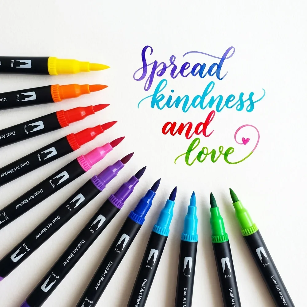 12-60 Farben Doppelspitzen-Mar – Watercolor Brush Pen Bewertung und Preis