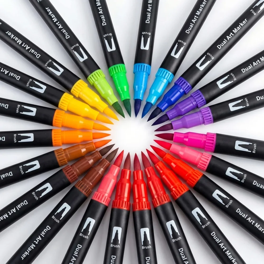 12-60 Farben Doppelspitzen-Mar – Watercolor Brush Pen Bewertung und Preis