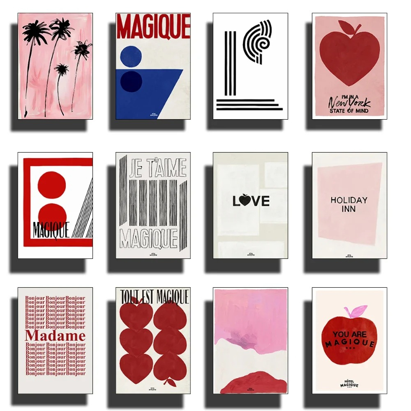 Moderne Nordic Retro Kunst Rot – Art Craft Love Bewertung und Preis