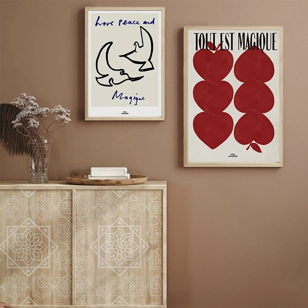 Moderne Nordic Retro Kunst Rot – Art Craft Love Bewertung und Preis